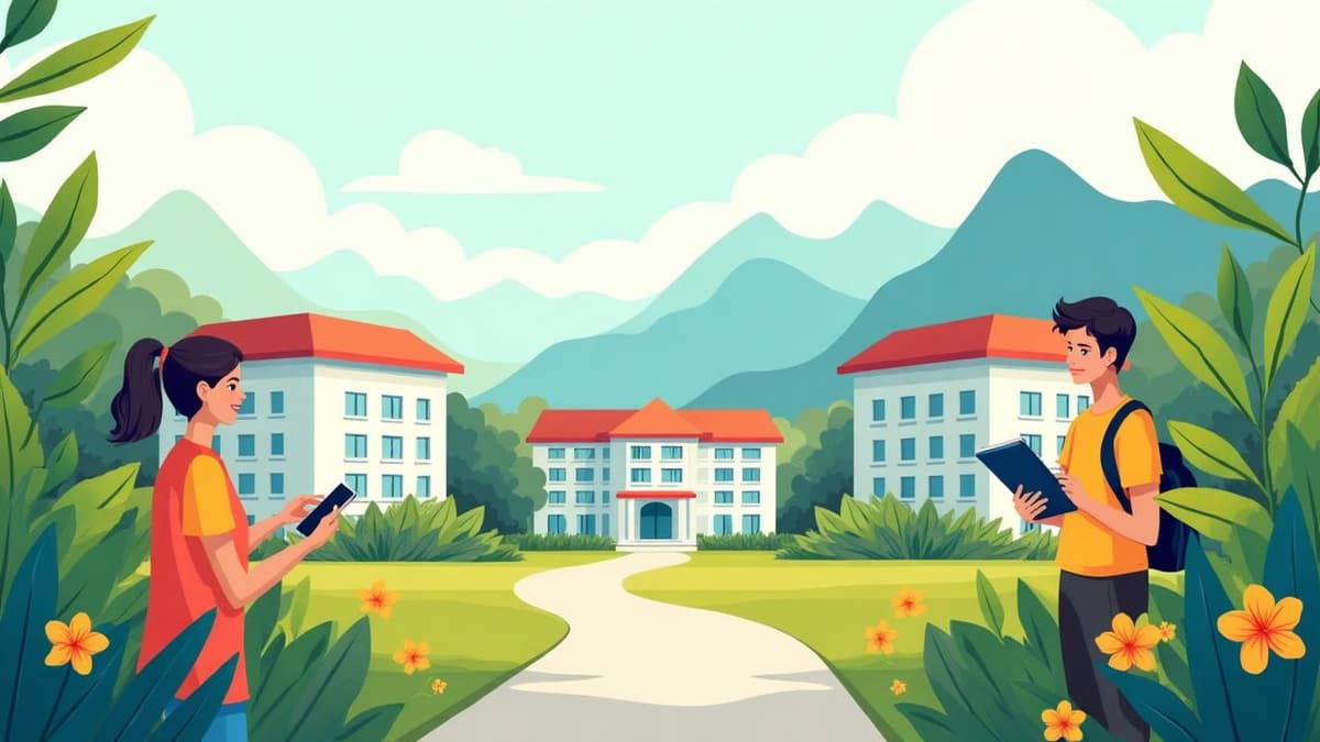 Ilustración de educación colombiana digital